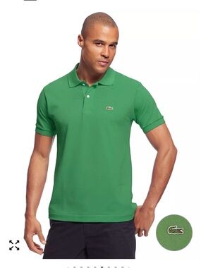 🐊LACOSTE Green 2 button Size M Elegant Polo in Pima Cotton